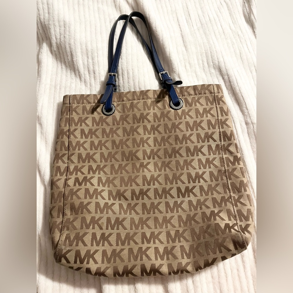 Michael Kors Brown and Blue Logo Tote